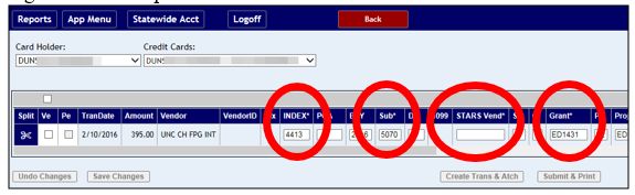 Specific fiscal code fields highlighted