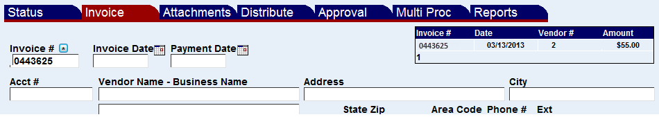 the fields of a Possible Duplicate Invoice displayed