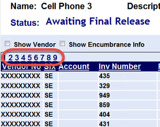 multiple page numbers highlighted