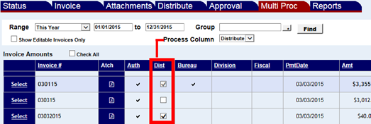 distribute columns highlighted