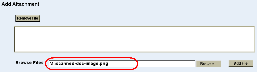 Browse files field and directory loction highlighted